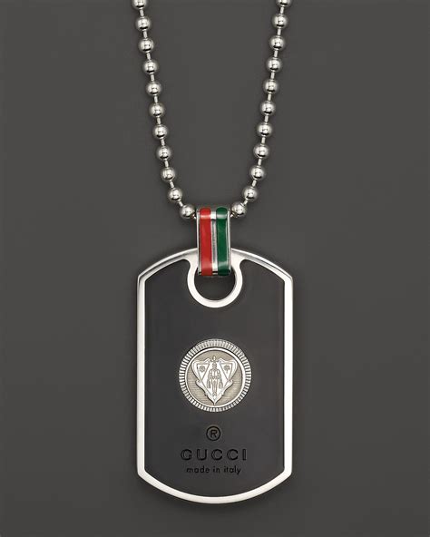 gucci necklace pendant dog tags outift|authentic gucci dog collar.